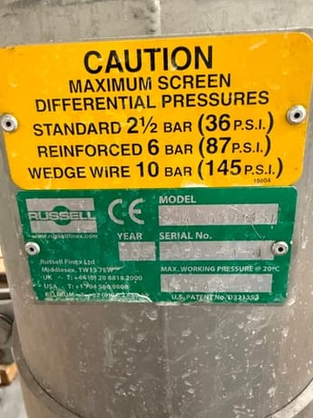 Russell Finex #304-01E86341 Eco filter, Stainless steel, 2021 - Image 3