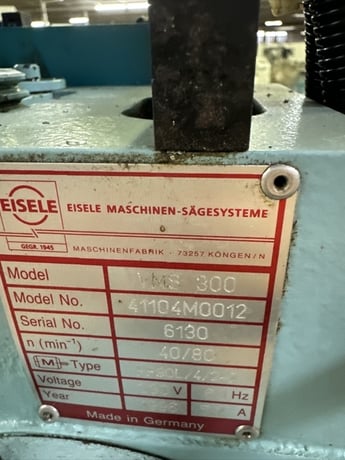 11" Eisele #VMS-300, circular cold saw, 40-80 RPM, 1.6 HP, 230 V., 1996 - Image 9