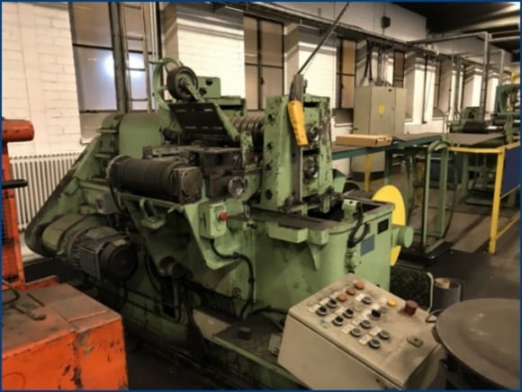 12" AKV, loop slitting line with packaging line, entry coil car, electric lift, slitting head - Image 1