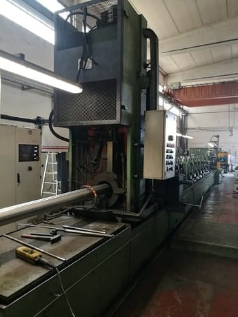 5" Olimpia #70/120 Olimpia steel laser tube mill, R to L, 5 ton single arm uncoiler, manual strip end welder - Image 5