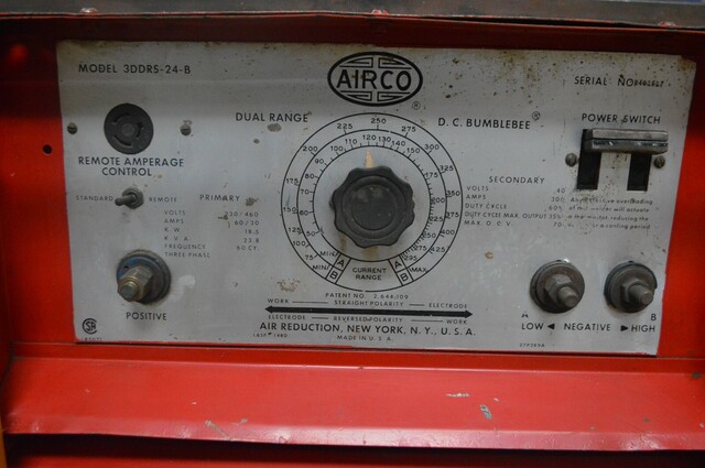 425 amps, Airco #3DDRS-24-B, stick welder w/ roll cart (no leads), 460V. - Image 7