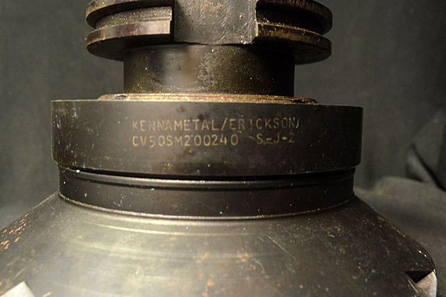 Kennametal / Erikson #CV50SM200240, CAT 50 shell mill holder, w/ 2" pilot & Mitsubishi Indexable Face Mill - Image 7