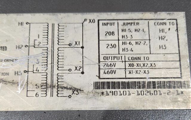 45 KVA 460 Primary, 208/230 Secondary, Marleco M-2290IE transformer - Image 6