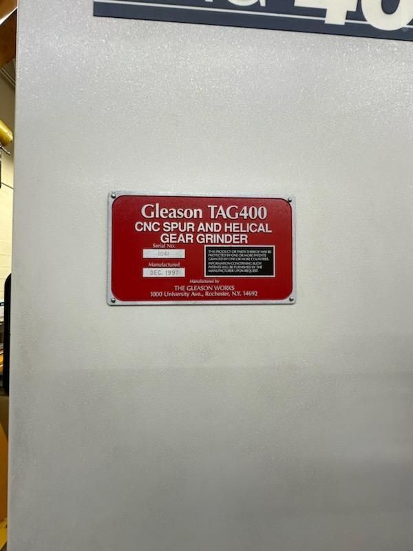 Gleason #Tag-400, CNC generating style gear grinder, 400mm capacity, w/filtration, s/n 1021, 1995 - Image 4