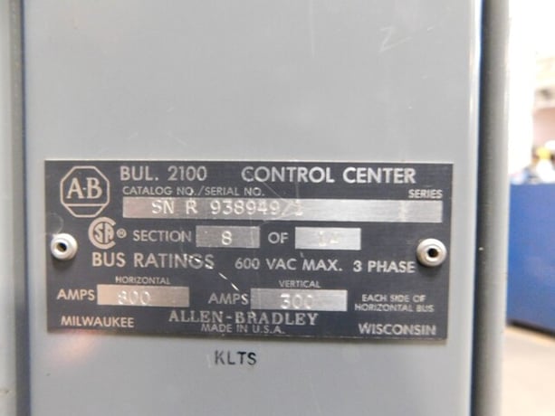 Allen-Bradley, 938949/1, motor control center MCC section, 800/300A, 600 Volts - Image 3