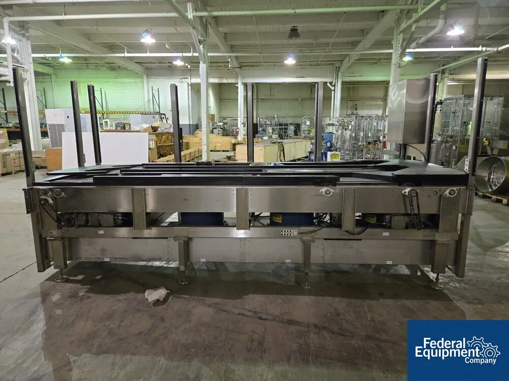 46" wide x 11.2' long, Bi-Flow conveyor w/ changeable rails, 4-section - Image 3