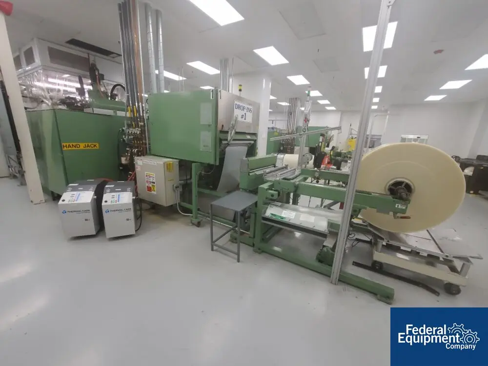Illig #RDM-70K #VHW-72 #RS-75B, thermoforming line, roll feeder, pre-heater, UV unit, thermoformer, scrap - Image 1