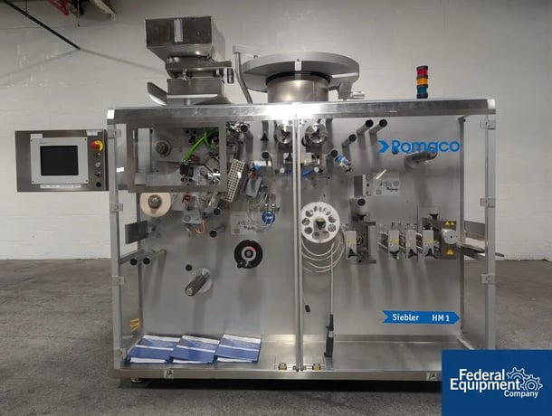 Romaco #SIEBLER-HM-1/230, strip packing machine, 10 lanes, 350 cycles/min, servos, 480V., 2008 - Image 1