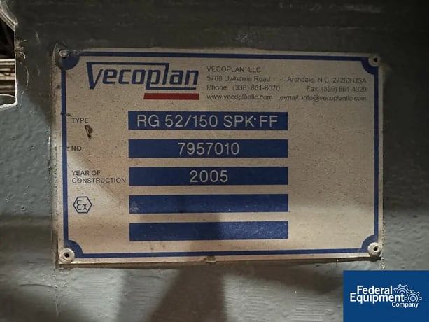 Vecoplan #RG-52/150-SPK-FF, single shaft shredder, 51" width x 15" diameter, 460V., horizontal hydraulic ram - Image 6
