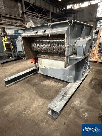 Vecoplan #RG-52/150-SPK-FF, single shaft shredder, 51" width x 15" diameter, 460V., horizontal hydraulic ram - Image 7