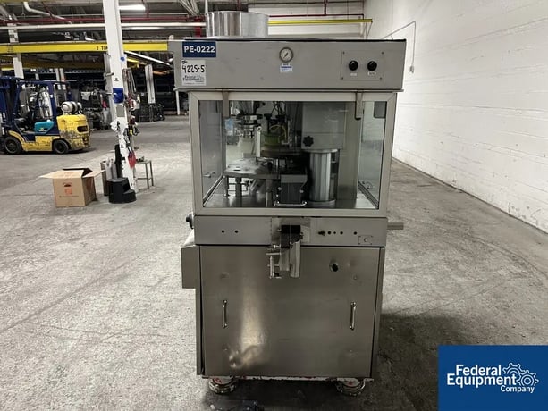 Manesty #UNIPRESS-TCS, rotary tablet press, single layer, 34 station, B tooled, 3240 tablets/min, w/ parts - Image 4