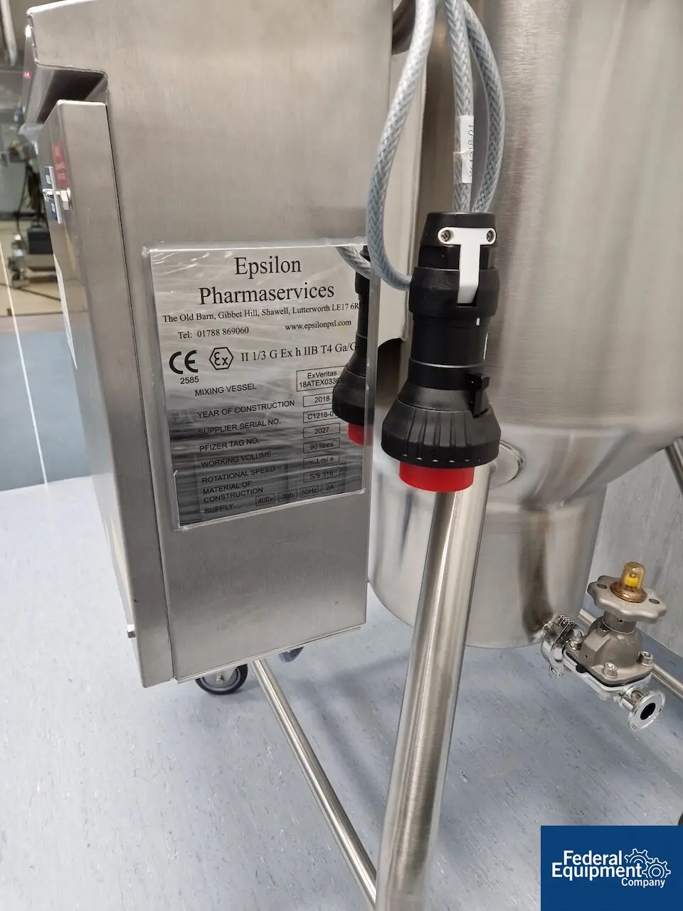 23 gallon Epsilon Pharmaservices #C1218, Stainless Steel, propeller agitator, 400 V., 2018 - Image 6