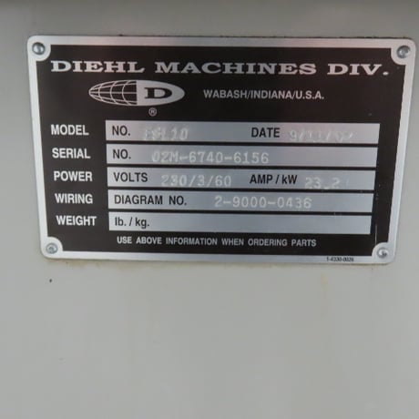 Diehl #ESL-10, 10" straight line rip saw, 7.5 HP, with laser & casters, 230/460 V., 2002 - Image 2