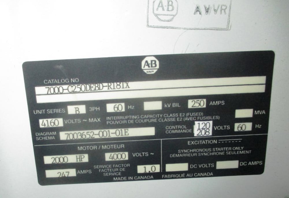 2000 HP Allen-Bradley, 7000-C250DE8D-R181X - Image 1