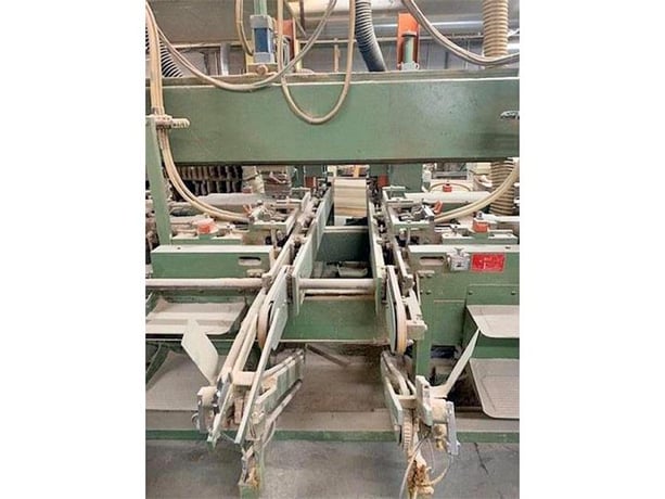 Koch #SBD-B, feed thru double end trim, bore & dowel boring machine, 1.18" x 9.8" x 98.4" capacity, 1984 - Image 5
