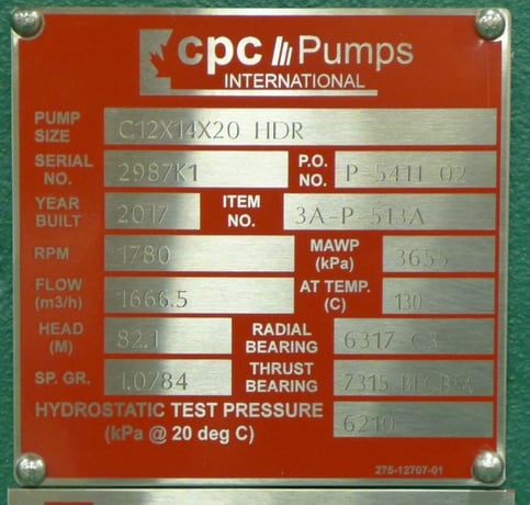 1666 GPM @ 82' TDH, CPC #3A-P-513C, horizontal single stage centrifugal pump package, counter clock wise - Image 8