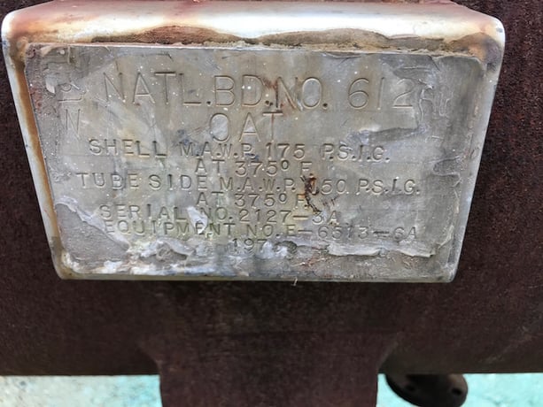 1575 sq.ft., 175 psi shell, J. Oat & Sons, 150 psi tube, 375°F, expansion joint, steam jacket heads - Image 3