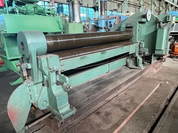8' x 1/2" Bertsch #9, 3-roll plate bending roll with air drop end, initial pinch, 1971 - Image 2