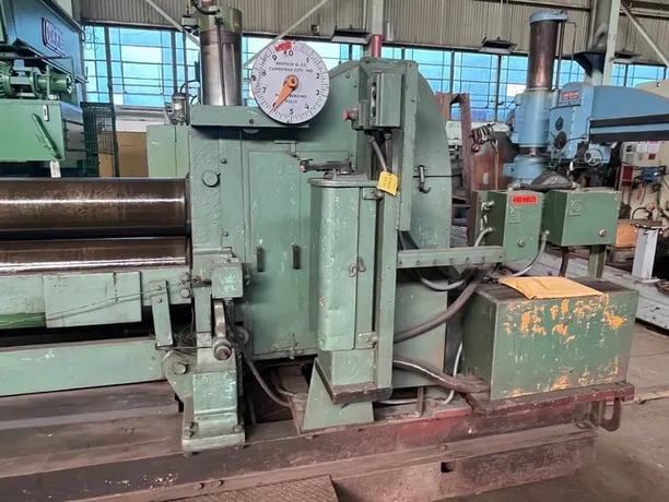 8' x 1/2" Bertsch #9, 3-roll plate bending roll with air drop end, initial pinch, 1971 - Image 4