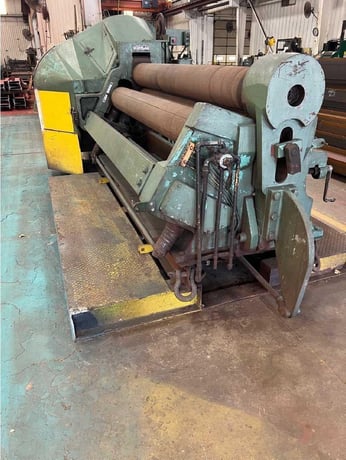 8' x 1/2" Bertsch #9, 3-roll plate bending roll with air drop end, initial pinch, 1971 - Image 8