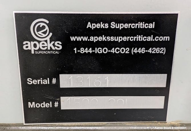 Apeks Supercritical CO2 Extraction System - Model 1500-20L, 20 liters extraction vessel capacity, 1,500 psi - Image 6