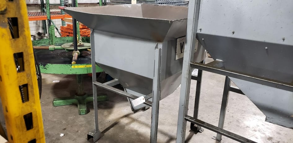 Overhead Hopper, 36" x 36" x 47" deep, 10" width Chute, 60" overall height - Image 1