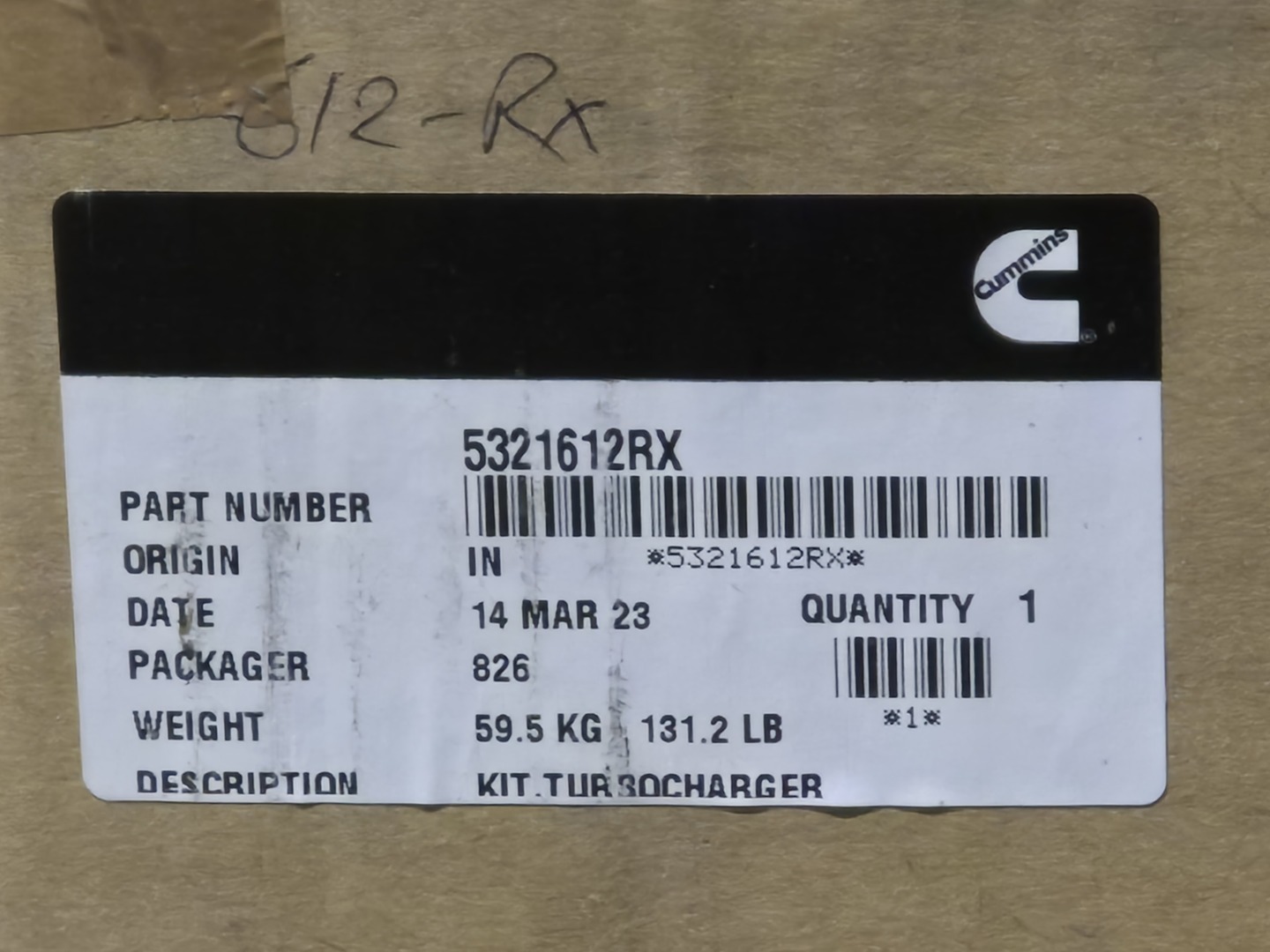 Cummins #5321612RX, Turbo Charger (5 available) - Image 2