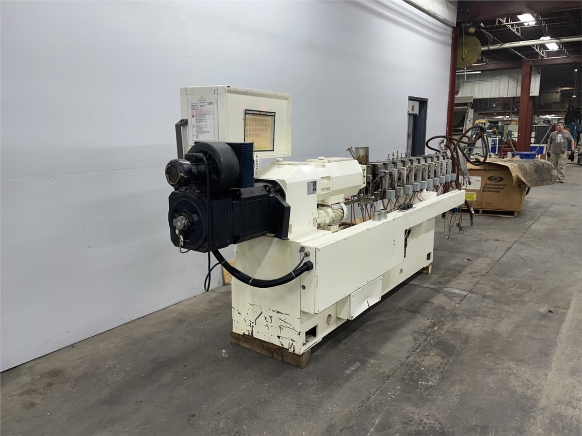 2.16" Leistritz #ZSE-50-GG, counter rotating twin screw extruder, 44:1 L/D, 62 HP Baumuller DC motor, 1997 - Image 7
