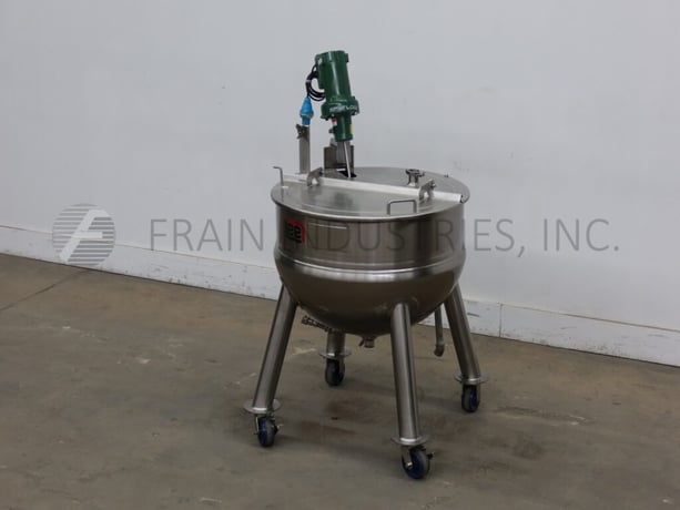 59.43 gallon Lee #225LD, 225 liter, 316 Stainless Steel jacketed kettle, 32" dia. x 24" deep with a 10" - Image 5