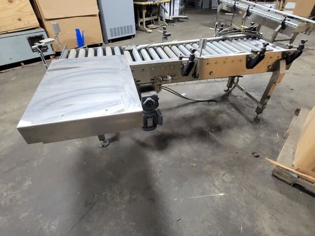 18" wide x 6' long, Sew Eurodrive #SA37, Rolling Conveyor Hydraulic Sorting Pusher Assembly - Image 6