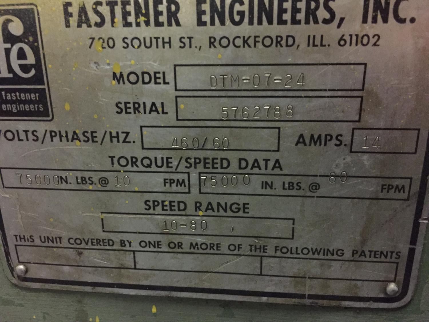 Fastener Engineers #DTM-07-24, Wire Drawer, 0.313" Wire diameter, 24" Capstan diameter, 10-80 FPM, 7.5 HP - Image 2