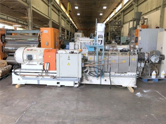 2.36" Berstorff, co-rotating twin screw extruder, 34:1 L/D ratio, 500 RPM screw speed, 200 HP Reliance VXS AC - Image 7