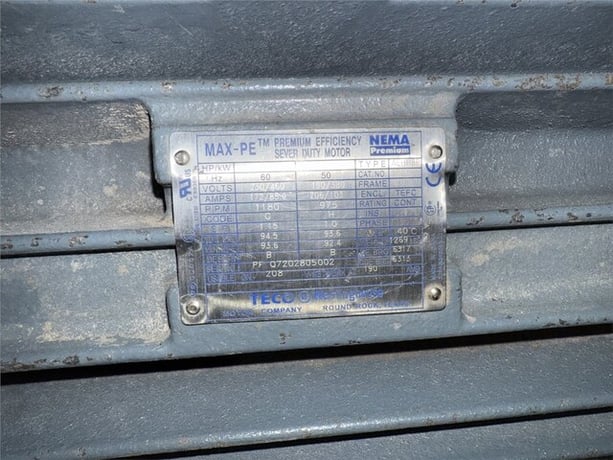 14" x 56" Cumberland #1456, pull-roll granulator, 75 HP TECO Westinghouse motor, 3 knife open rotor, 2 bed - Image 2