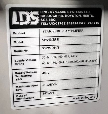 8 KIP LDS Bruel & Kjaer #V875-440T, 40kVa Amp, w/Thermotron Temp & Humidity Chamber, 2000 - Image 8