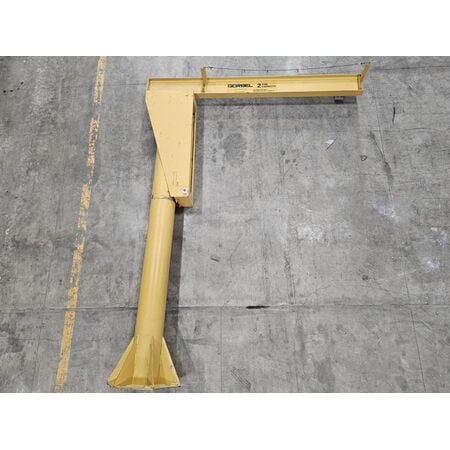 2 Ton, Gorbel #FS300-14-12, free standing jib crane, 10' span, 97" trolley, 13'10" HUB, coffing hoist - Image 3