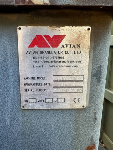 Avian Granulator #GN100-2518, plastic scrap grinder, heavy duty, 2017 - Image 6