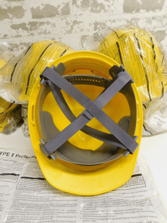 MSA, 463944, V-Gard Slotted Hard Hat w/Staz-On Suspension, Yellow, 9 Qty., New - Image 2
