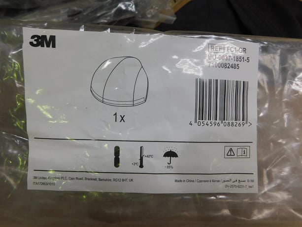 3M, FC1-GR, Front Hard Hat Cover, Elevated Temperature Cotton, 5 Qty., New - Image 10