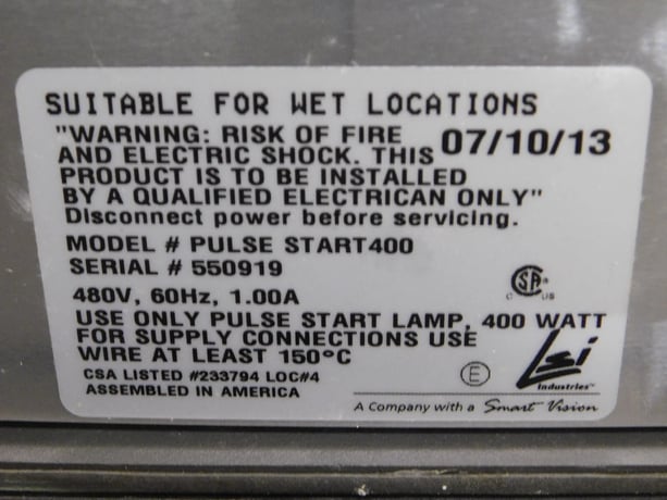 Smart Machine Tool Vision #Pulse-Start-400, Floodlight, 1 Amps, 400 Watts, 480 V, New - Image 3