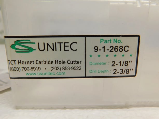 Carbon Steel Unitec #9-1-268C, Hornet TCT Carbide Annular Cutter, 2.125" diameter, 2.375" Drill depth, New - Image 6