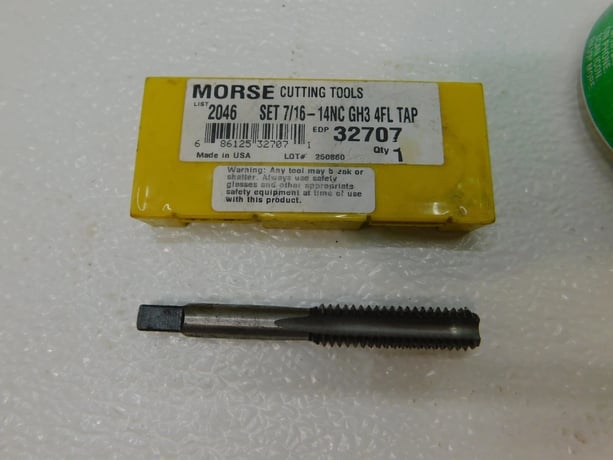 Morse Cutting Tools, Straight Flute Hand Taps, 7/16-14 NC, GH3, 4FL, New (6 available) - Image 4