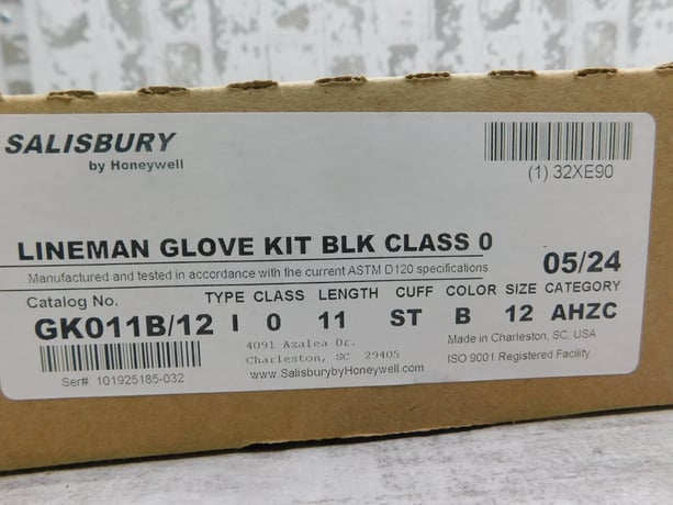 Honeywell Salisbury, GK011B/12, Rubber Insulating Glove Kit, Type I, Class 0, Size 12, AHZC Categ., 11" - Image 4