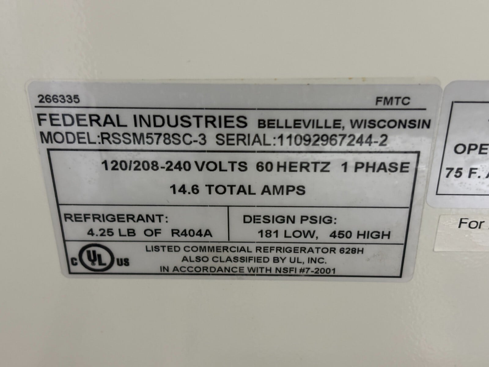Federal Industrial #RSSM578SC-3, Black 59-1/4" Four Shelf Air Curtain Merchandiser - Image 5