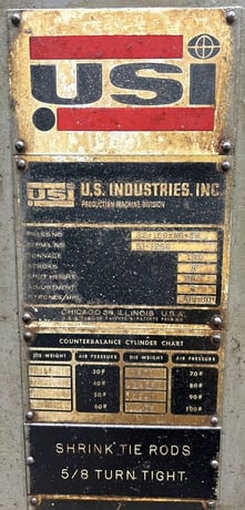 100 Ton, USI Clearing #S2-100-60-36, press, 8" stroke, 60" x 36" bed area - Image 10