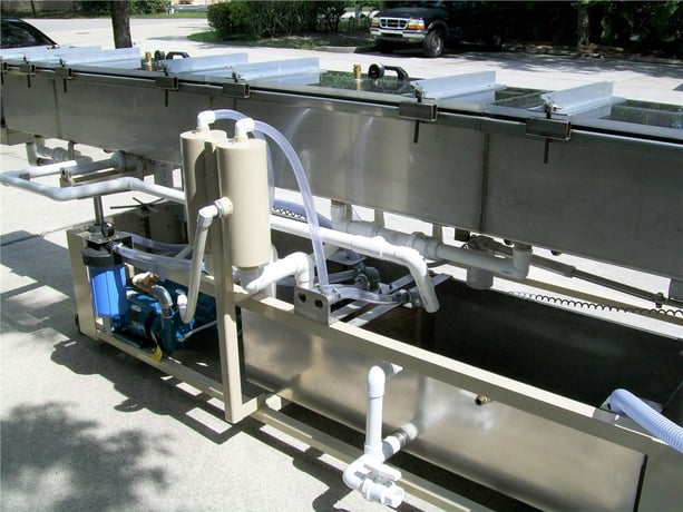 TEC Polymer, Vacuum Sizing Tank, 14" width x 12" D x 14' L, 4 chambers, 3 axis movement, 2/3/7.5 HP pumps - Image 4