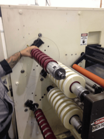 Independent Machine Co. #MSDTS, 16" wide duplex turret slitter rewinder, shafted unwind - Image 2