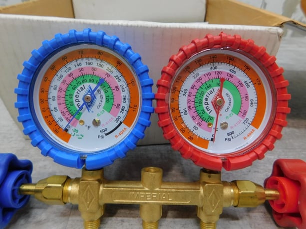NEW Imperial Tool 421C, 2 Valve Manifold Gauge, Brass, (3) 60" Hose NEW A/C - Image 4