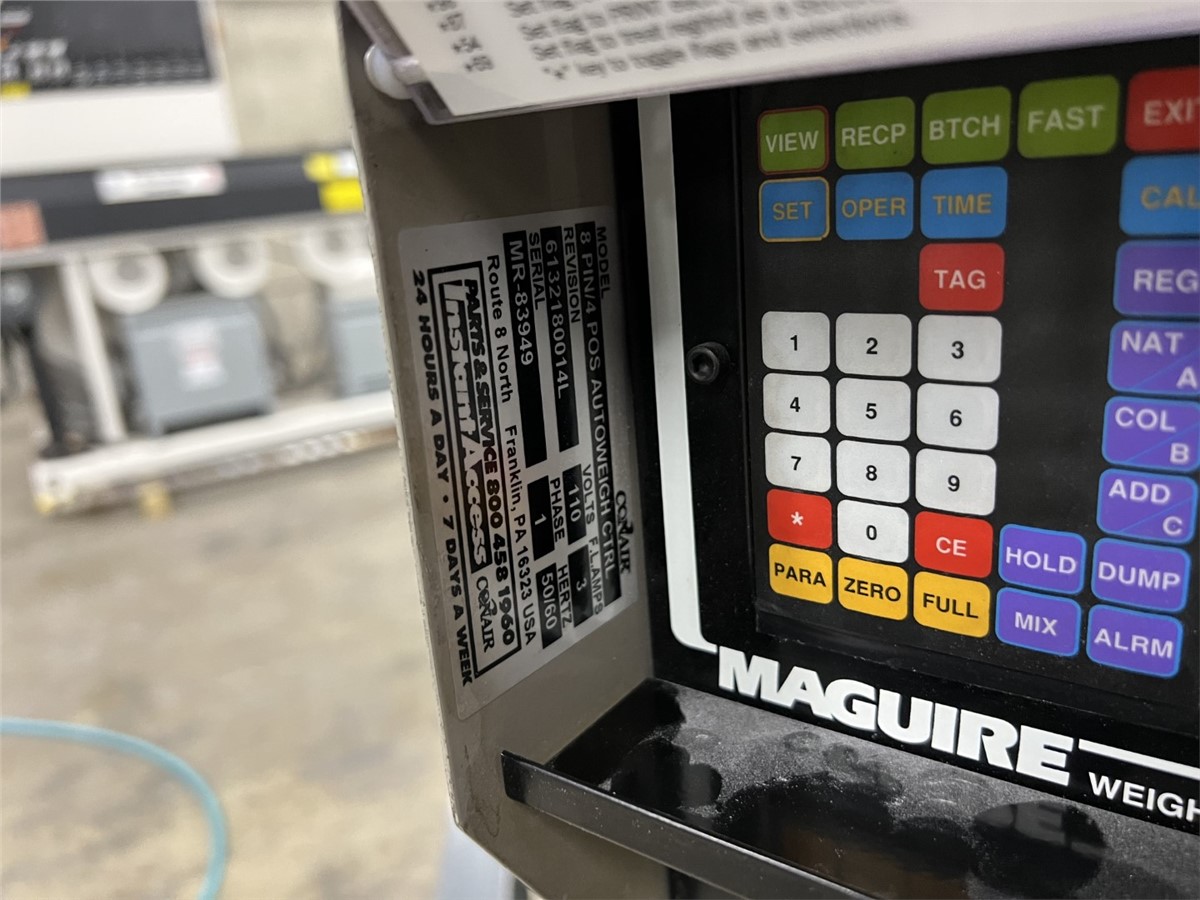 Maguire #WSB-220, 2 component gravimetric blender, 1000 lb/hr, additive auger feeder - Image 3