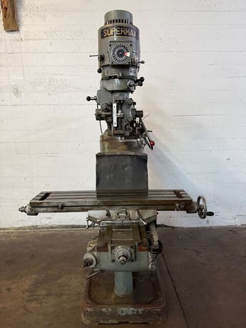 Supermax #YCM-1-1/2VA, vertical mill, 9" x42"tbl., R-8, 60-4200 RPM, 1985 - Image 1