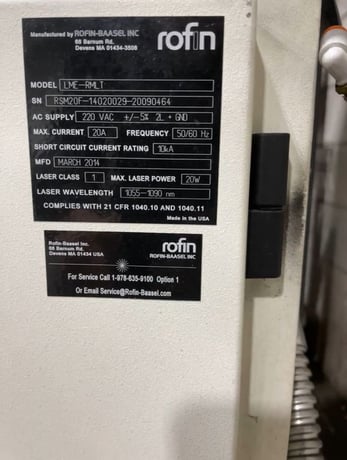 Rofin #LME-RMLT, 20 watt CNC marking laser, PC Control, class 1 Laser-Safe enclosure, 2014 - Image 2